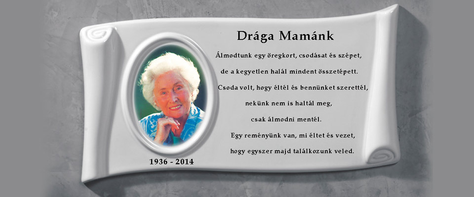 Sírkőre fénykép, porcelánkép sírkőre